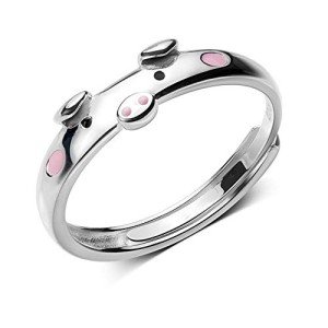 Cute Pink Piggy S925 Sterling Silver Ring
