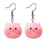 Adorable Pink Pig Dangle Earrings for Women