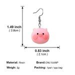 Adorable Pink Pig Dangle Earrings for Women