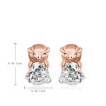Adorable Piglet Earrings in Sterling Silver & Rose Gold