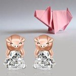 Adorable Piglet Earrings in Sterling Silver & Rose Gold
