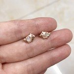 Cute Pig Heart Earrings - Sterling Silver & Rose Gold