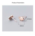 Cute Pig Heart Earrings - Sterling Silver & Rose Gold