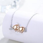 Cute Snorting Pig Necklace in 925 Sterling Silver