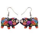 Cute Pig Acrylic Drop Dangle Earrings for Women