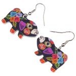 Cute Pig Acrylic Drop Dangle Earrings for Women