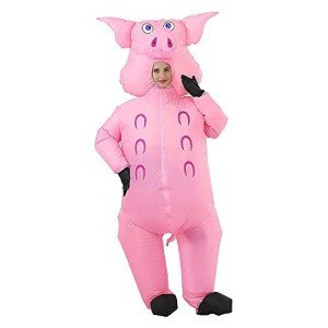 Inflatable Adult Pink Pig Halloween Costume