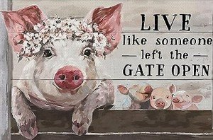 Cute Pig Wall Art – Farmhouse Decor Print