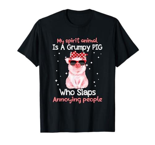Grumpy Pig Spirit Animal Funny T-Shirt