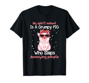Grumpy Pig Spirit Animal Funny T-Shirt