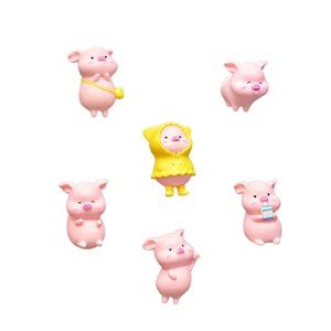 Cute Pig Shaped Refrigerator Magnets - 12 Pack