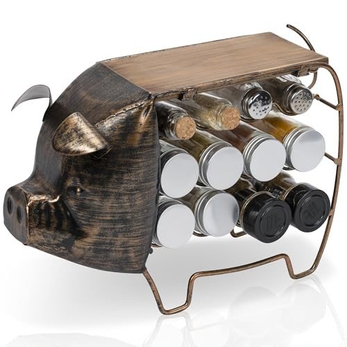 Cute Pig Spice Jar Rack Organizer for Kitchen