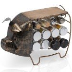 Cute Pig Spice Jar Rack Organizer for Kitchen