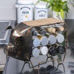 Cute Pig Spice Jar Rack Organizer for Kitchen