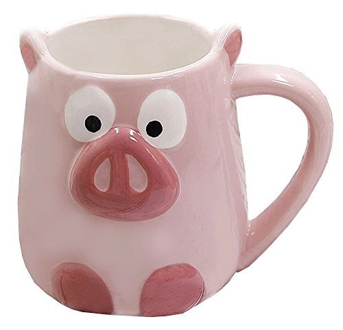 Adorable 3D Pig and Friends Coffee Mug