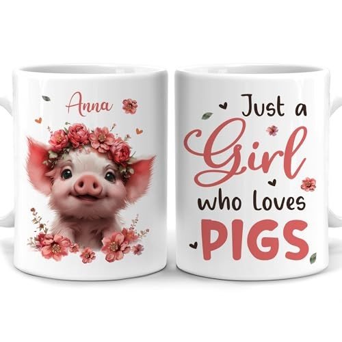 Personalized Cute Pig Coffee Mug for Pig Lovers