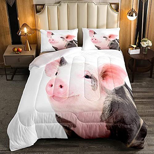 Cute Pig Comforter Set for Kids - Twin Size