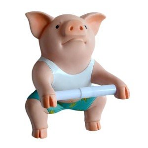 Creative Pig Wall Mount Toilet Paper Holder