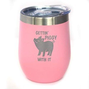 Cute Pig Wine Tumbler with Sliding Lid