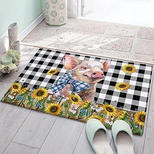 Cute Pig Farm Shag Carpet Door Mat