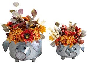 Cute Metal Pig Succulent Planter Set of 2