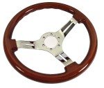 Mahogany Steering Wheel with Chrome Spokes for C3 Corvette