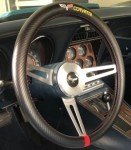 Black Carbon Fiber Steering Wheel Cover for Corvette