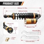 2pcs 320mm Motorcycle Air Shock Absorbers - Gold/Black