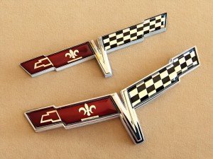 Chrome Crossed Flag Emblems for 1981 C3 Corvette