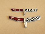 Chrome Crossed Flag Emblems for 1981 C3 Corvette