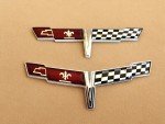 Chrome Crossed Flag Emblems for 1981 C3 Corvette