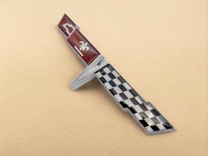 1981 C3 Corvette Chrome Rear Crossed Flag Badge