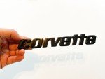 Matte Black Rear Bumper Emblems for C3 Corvettes