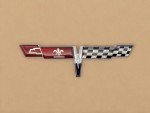 1981 C3 Corvette Chrome Rear Crossed Flag Badge