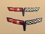 Black Crossed Flag Emblem Badge for C3 Corvette