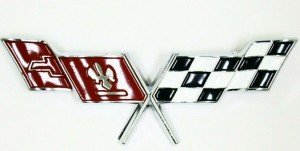 C3 Corvette Crossed Flags Front Fender Emblem