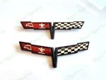 Black Crossed Flag Emblem Badge for C3 Corvette
