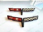 Black Crossed Flag Emblem Badge for C3 Corvette