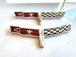 C3 Corvette 1981 Chrome Crossed Flag Emblem Badges