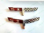 C3 Corvette 1981 Chrome Crossed Flag Emblem Badges
