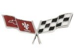C3 Corvette Front Nose Emblem Cross Flags Badge