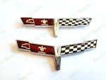 C3 Corvette 1981 Chrome Crossed Flag Emblem Badges