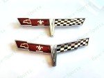 C3 Corvette 1981 Chrome Crossed Flag Emblem Badges