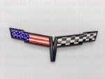 1981 C3 Corvette Front US Flag Emblem Badge