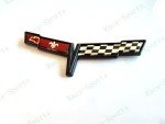 Black Front Nose Crossed Flag Emblem 1981 C3 Corvette