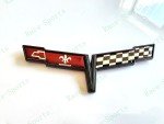 Black Front Nose Crossed Flag Emblem 1981 C3 Corvette