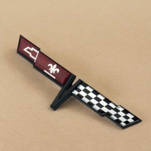 Black Rear Gas Lid Crossed Flag Emblem for C3 Corvette