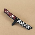 Black Rear Gas Lid Crossed Flag Emblem for C3 Corvette