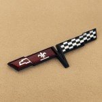 Black Rear Gas Lid Crossed Flag Emblem for C3 Corvette