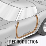 Left Door Weatherstrip for 1969-77 C3 Corvette